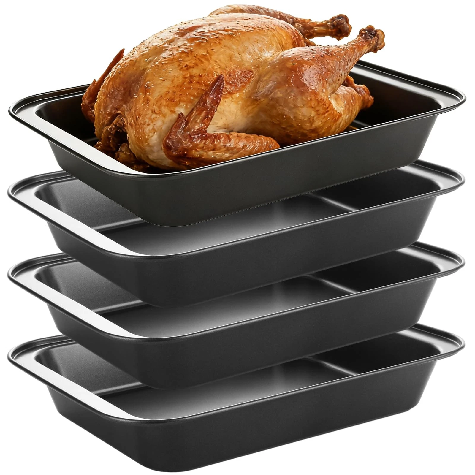 4 PCS 9x13 Baking Pan 2 Inch Deep 9x13 Baking Dish Non Stick Baking Pans for ...