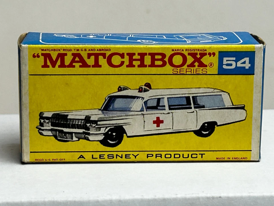 Matchbox No. 54 Cadillac Ambulance with F-Type Original Box, Nice - Image 3 of 4
