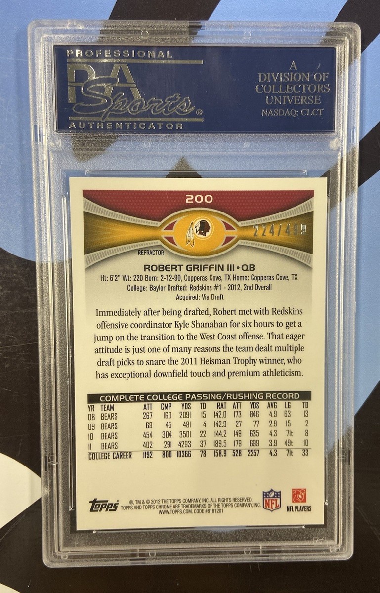 2012 Topps Chrome Camo Refractor /499 Robert Griffin III #200
