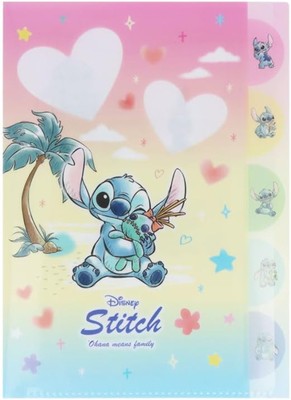 Disney Lilo & Stitch 5-Pocket Die-Cut Clear Aktenordner Aquarell Design Neu