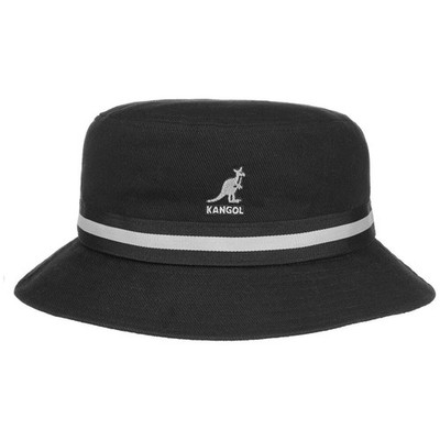 KANGOL   ORIGINAL BUCKET FISCHER ANGLER HUT HÜTE STRIPE LAHINCH SCHWARZ NEU