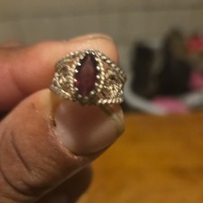 925 Sterling Silver Filigree Marquise Natural...