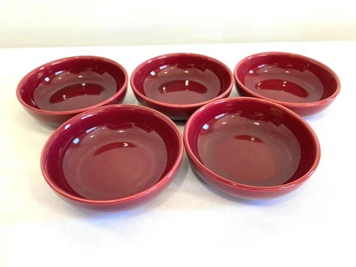 Vintage Bauer Pottery Red Bowls Set of 5 California Art Pottery Vintage Finds