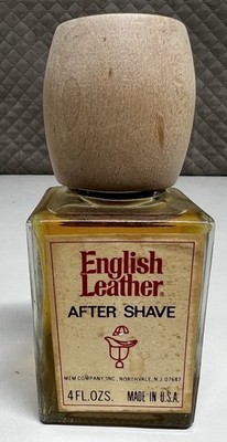 Vintage English Leather After Shave Paper Label MEM Company 4.0 OZ Original 90 s