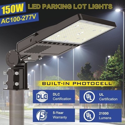 LED Parking Lot Lights 150W 120W 90W Adjustable Slip Fitter Shoebox Pole Light