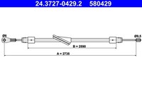 Ate Bremsseil Seilzug Feststellbremse 24.3727-0429.2 FüR Mercedes C209 Klasse