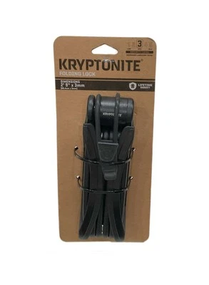Kryptonite Folding Bike Lock Steel Compact 2' 9" X 3mm + Mounting Bracket 2 Keys