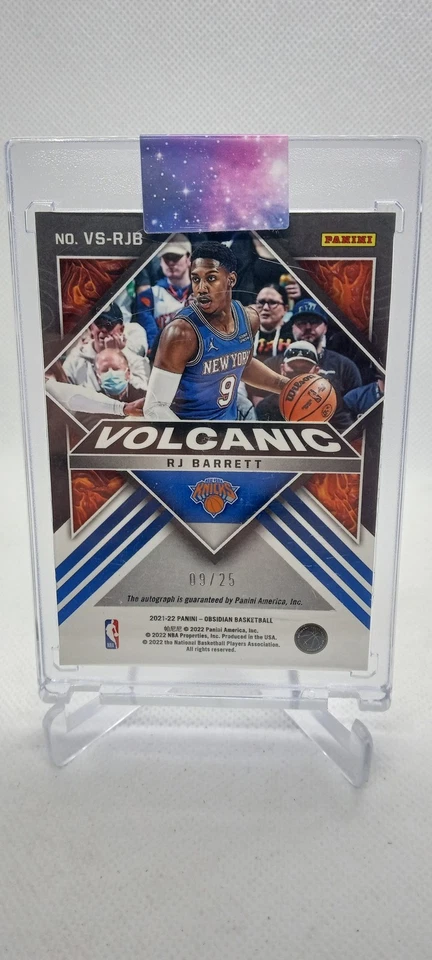 2021-22 Panini Obsidian  RJ Barrett Volcanic Signatures Electric Etch Orange /25 - Image 2 of 2
