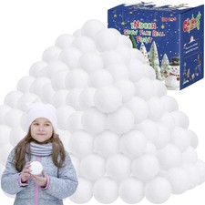 150 PCS Indoor Snow Ball Fight Set, Fake Snow Balls Soft Plush Snow Balls for...