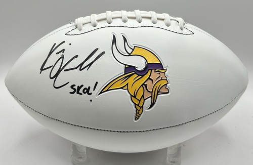 Kevin O’Connell signiert Minnesota Vikings Football weißes Panel Logo Auto PSA/DNA - Bild 1 von 3