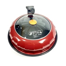 Vintage Fujihoro Japan Enamelware Steamer Multipurpose Cookpot - red/black