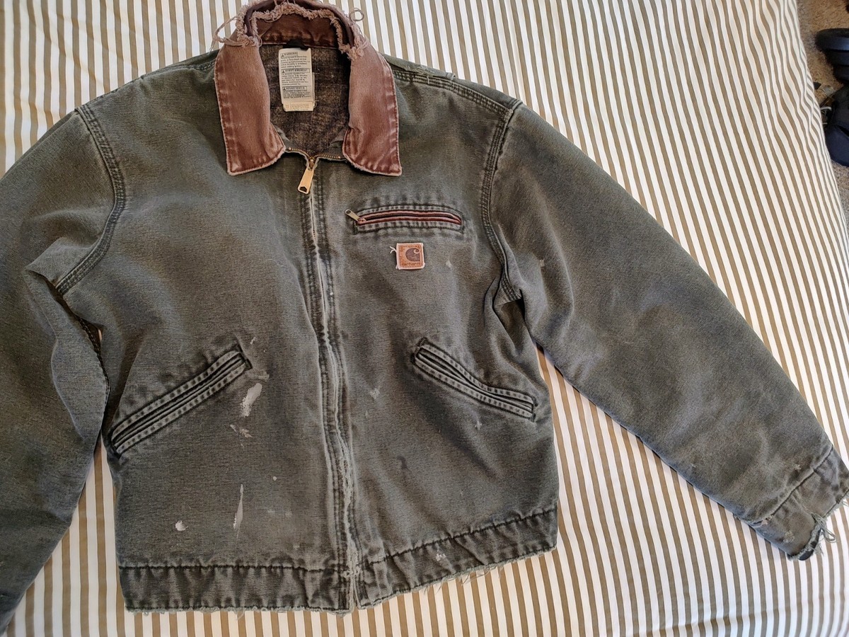 Vintage Carhartt J97 Mos Mens L Detroit Jacket Rare Blanket Lined
