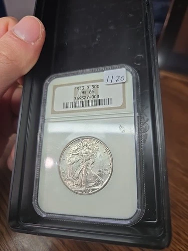 1943 D 50C Walking Liberty Half Dollar NGC MS 65