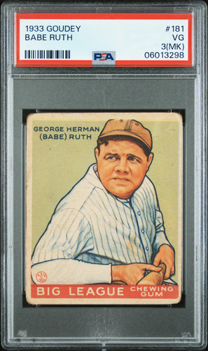 1933 Goudey Babe Ruth #181 PSA 3 MK