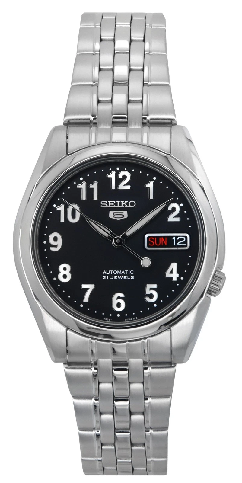 Seiko 5 Automatic SNK381K1 Mens Watch 21 Jewel Black Dial Day/Date Analog 30M