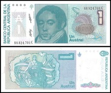 Argentina 1 Austral, 1985-1989 ND, P-323b.2, UNC