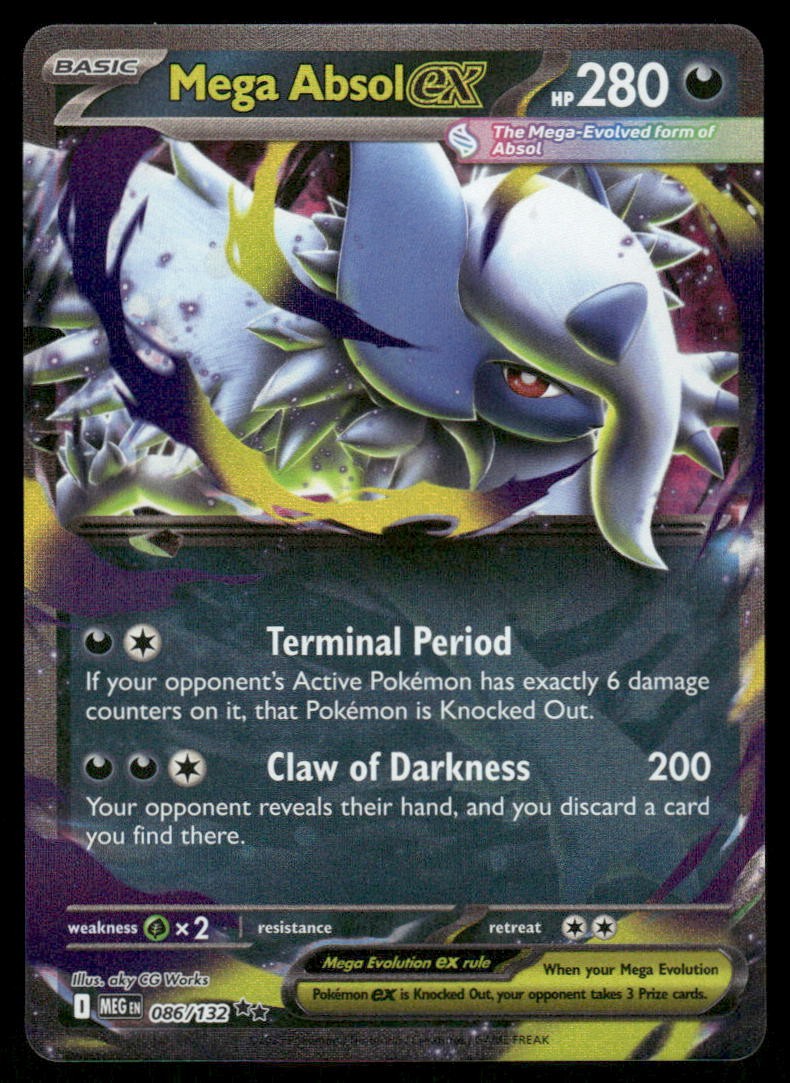 Mega Absol ex Double Rare Double Rare ME01: Mega Evolution 086/132 LP-NM