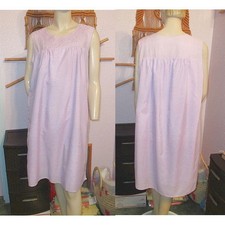 Vtg Embroidered Nightgown Size L Purple House Patio Lounge Dress Tradwife 90s