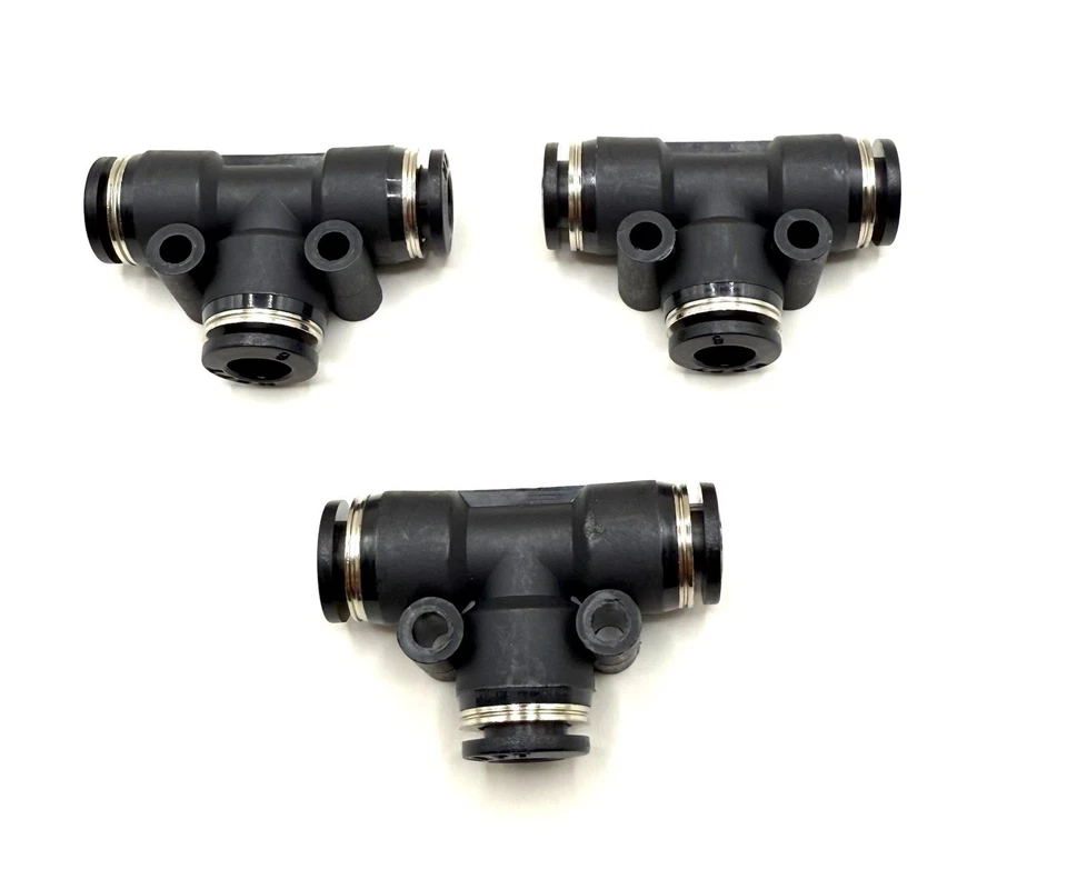 3PC Pneumatic Tee Fitting PUT06 6mm Tube Push Connect 3-Way T Air Connector - Image 2 of 2