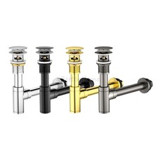 Lavatory Sink Pop Up Drain Assembly Bottle P-Trap Unslotted Basin Fitting Draine