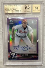 2018 Bowman Chrome Draft Alec Bohm RC PURPLE Refractor Auto /250 BGS 9.5 Auto 10