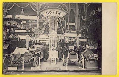 cpa Stempel PARIS Automobilausstellung 1906 STAND CARS BOYER Car Show