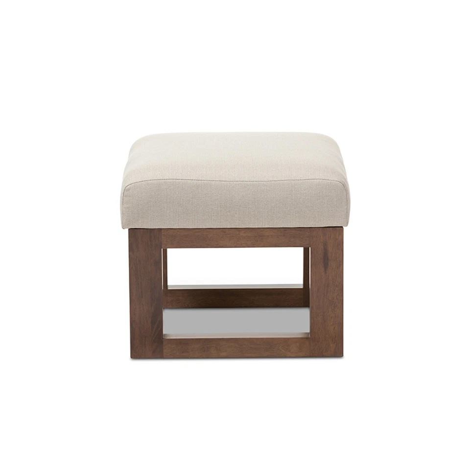 Baxton Studio Yashiya Mid-Century Retro Modern Upholstered Ottoman Stool - Image 3 of 4
