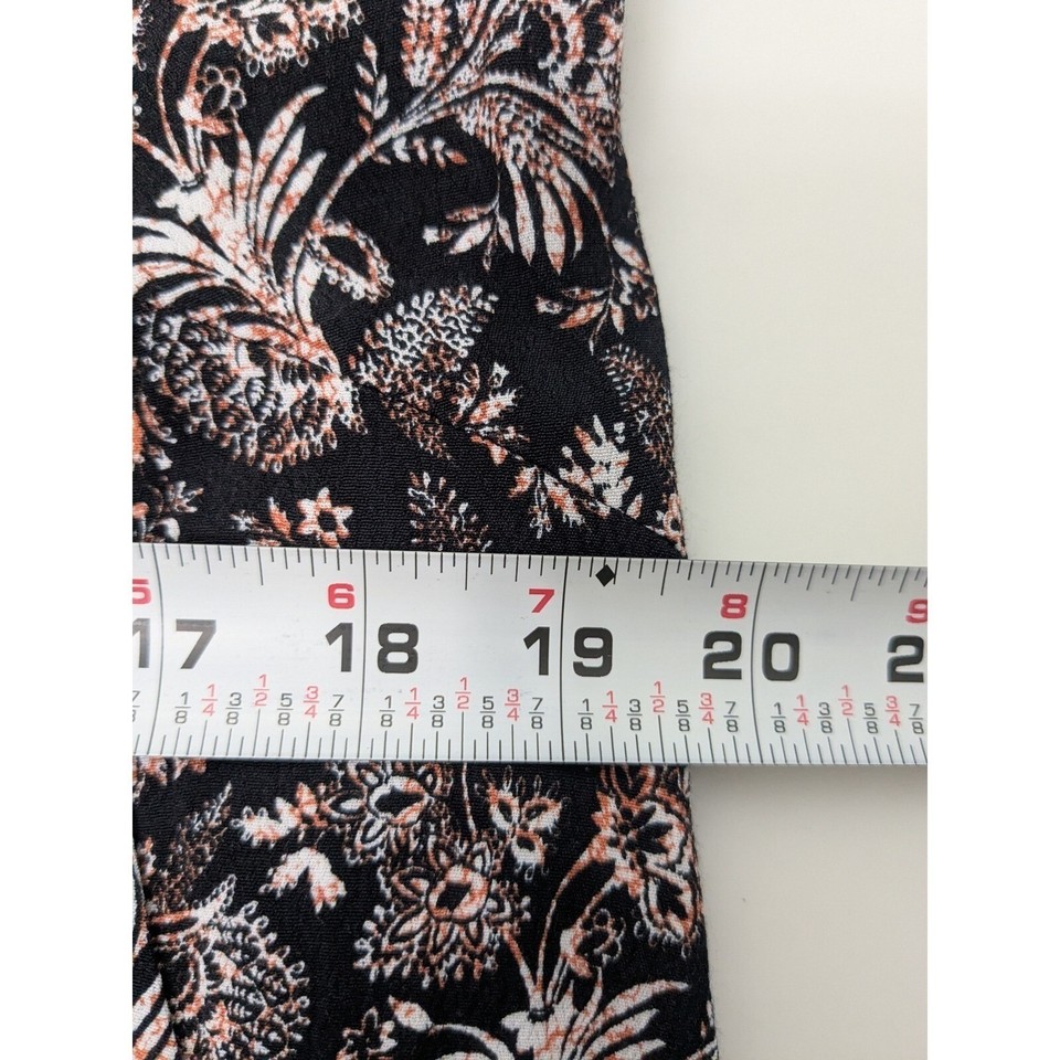 Garnet Hill Womens Dark Floral Summer Day Dress sz 12 Black Pockets ...