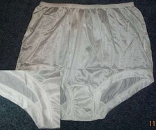 3 Pair TRICOT BAND LEG Panty Size 12 White 100 Nylon USA Made