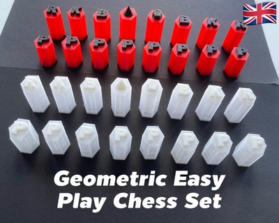 GEOMETRISCHES SCHACHSPIEL ORIGINAL EINZIGARTIG Easy Learn MODERNES DESIGN 100 % Made in UK