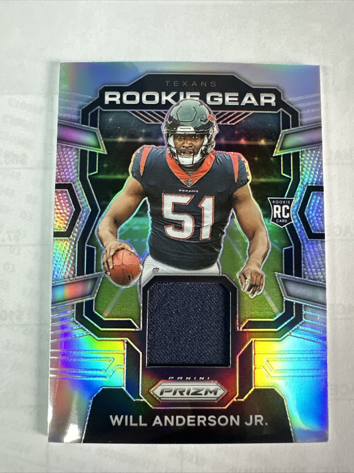 2023 Panini Prizm WILL ANDERSON JR Silver Prizm Rookie Gear #RG-WA Texans
