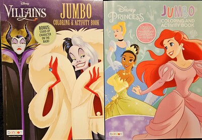 Disney Villains & Disney Princess Jumbo Coloring & Activity Book