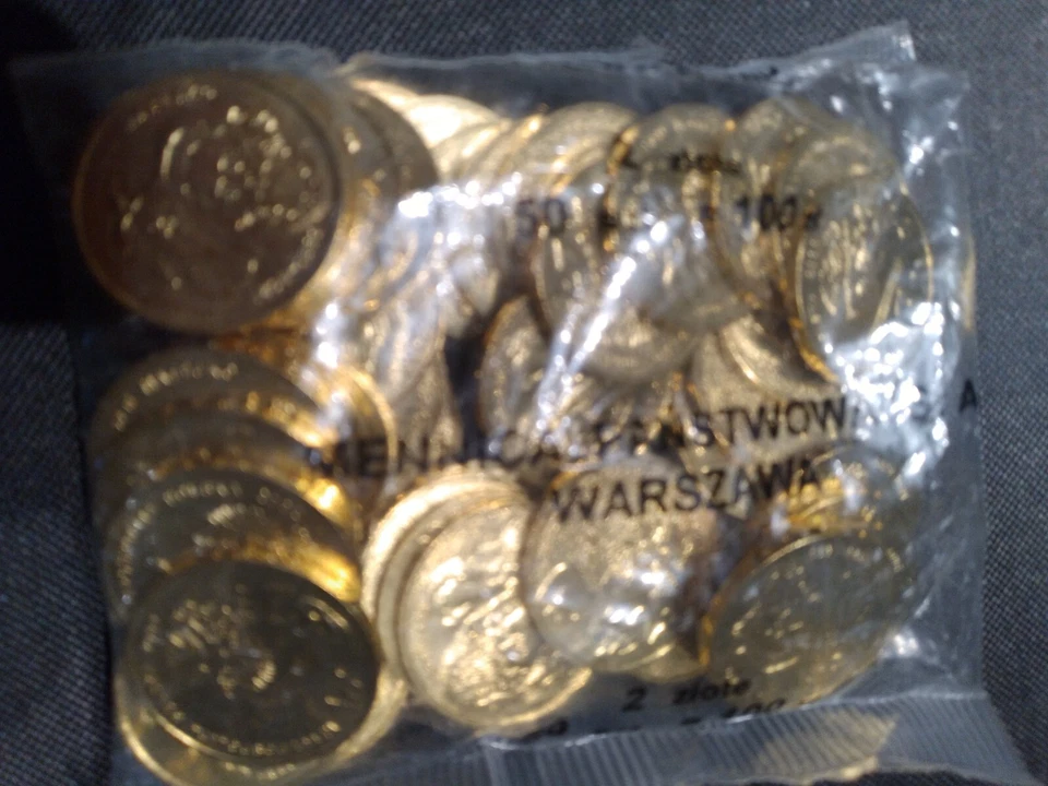 Polonia 2zl Conmemorativo B-UNC en Orig. Bolsas de Banco "Oro Nórdico" Total 50 monedas Foto 3 de 4