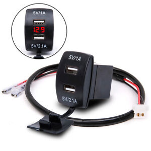 3-1A-Dual-USB-Socket-Car-Charger-Power-Adapter-Waterproof-12V-24V-LED-Voltmeter