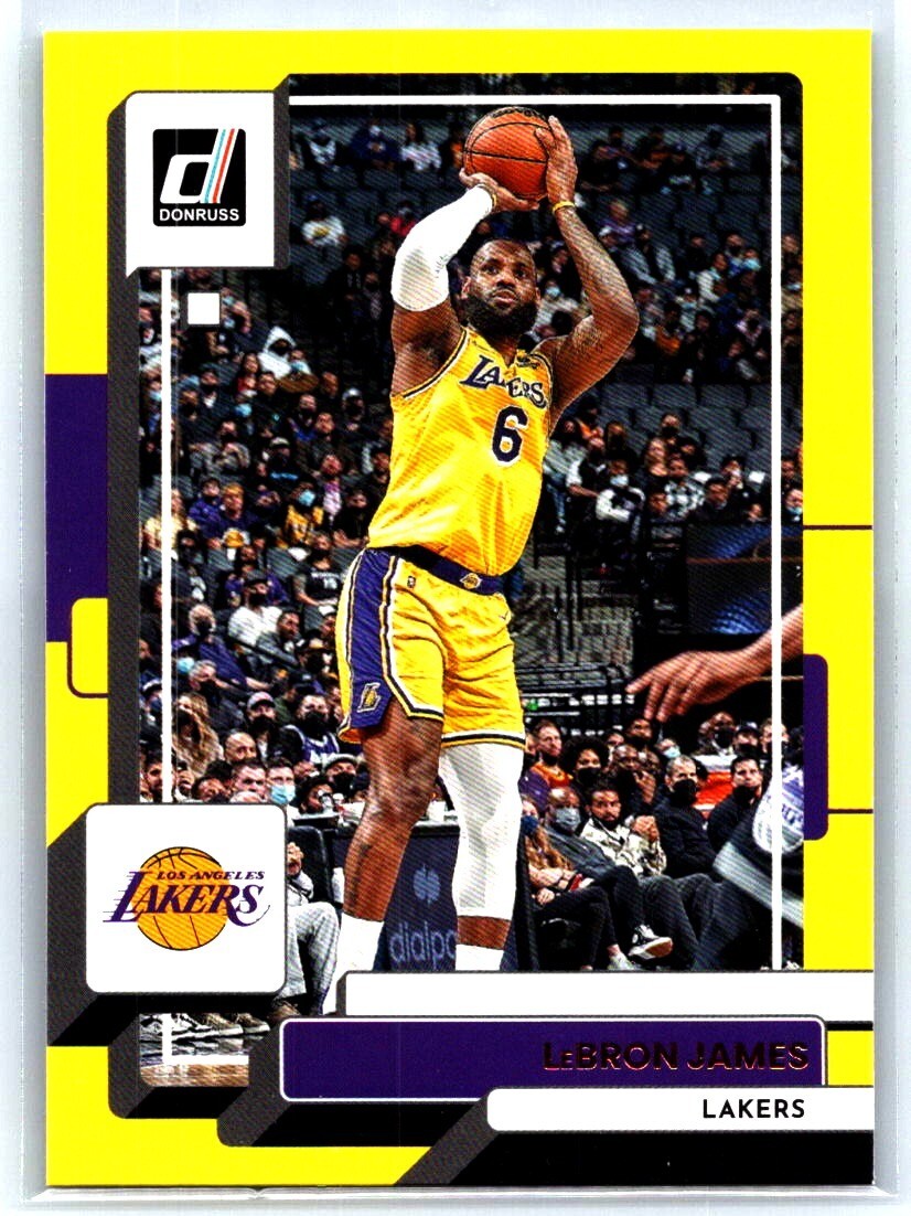 2022-23 Panini Donruss LeBron James NBA Yellow Flood Parallel #128 Lakers