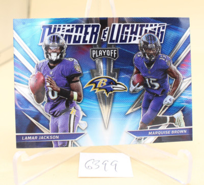 2021 Panini Playoff Thunder & Lightning Lamar Jackson Marquise Brown #TL-6 NM+