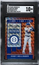 2020 Panini Contenders Optic #10 Cody Bellinger RUBY WAVE PRIZM /199 SGC 10 GEM