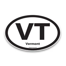 VT Vermont US State Oval Magnet Decal, 4x6 Inches, Automotive Magnet