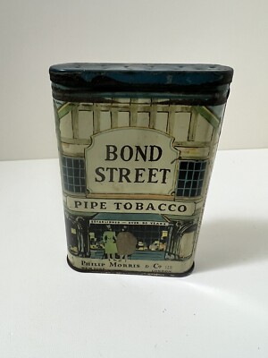 Bond Street Tabak Pfeife Tobacco Philip Morris & Co Leer Metall 30/40er Jahre
