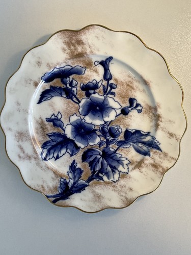 Antique Royal Doulton Burslem Flow Blue Gold Gilt Cabinet Plates (5) 1886-1891 - Picture 6 of 11