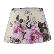 Lampenschirm für Tischleuchte in Oval Creme Rosen Blumen Wandleuchte Nachttis...