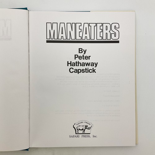 Maneaters Peter Hathaway Capstick Hardcover Book 1993 Zoology Sports Rec - Picture 8 of 23