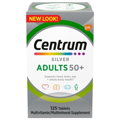 Centrum Silver Adult 50+ Multivitamin/ Multimineral Supplement 125 Count 3 Pack