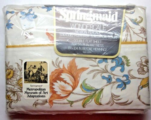 Double Sheet Metropolitan Museum Art Springmaid Wondercale Newburyport Vintage - Picture 1 of 8