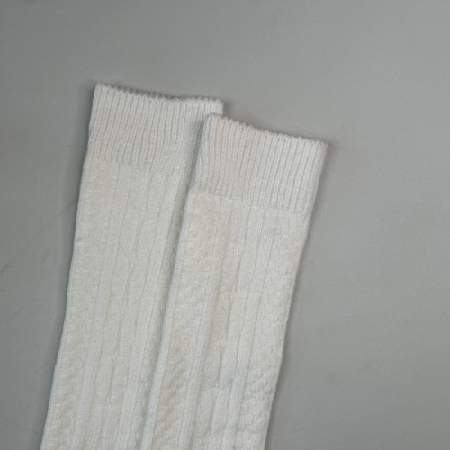 VTG Socks Hosiery 80s Cable Knit White NOS 9-11 20" USA Stocking School Girls - Picture 6 of 6