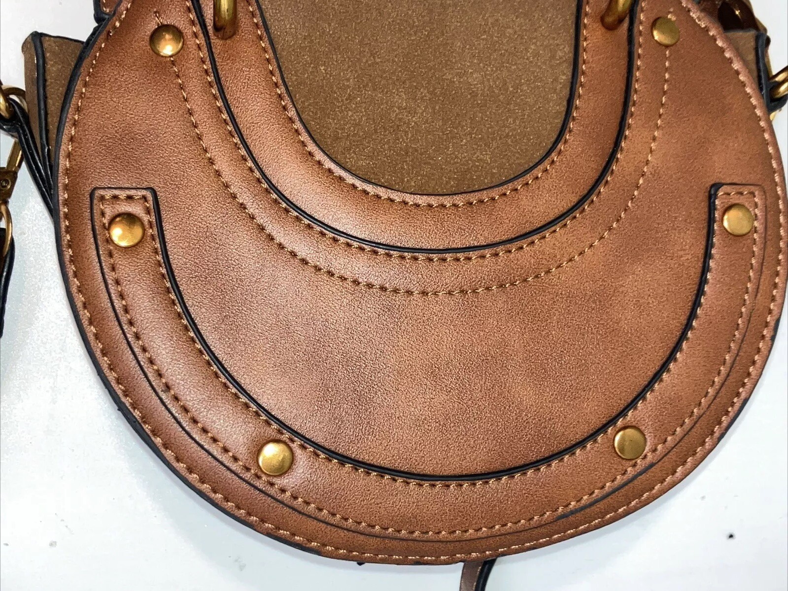 Small Cross Body Brown Round Pixie Bag Chloe Styl… - image 9