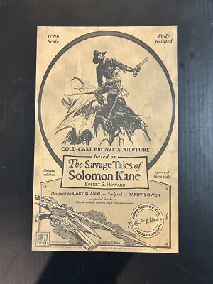 Robert E. Howards Solomon Kane Cold Cast Bronze Statue Randy Bowen - MIB 250/550
