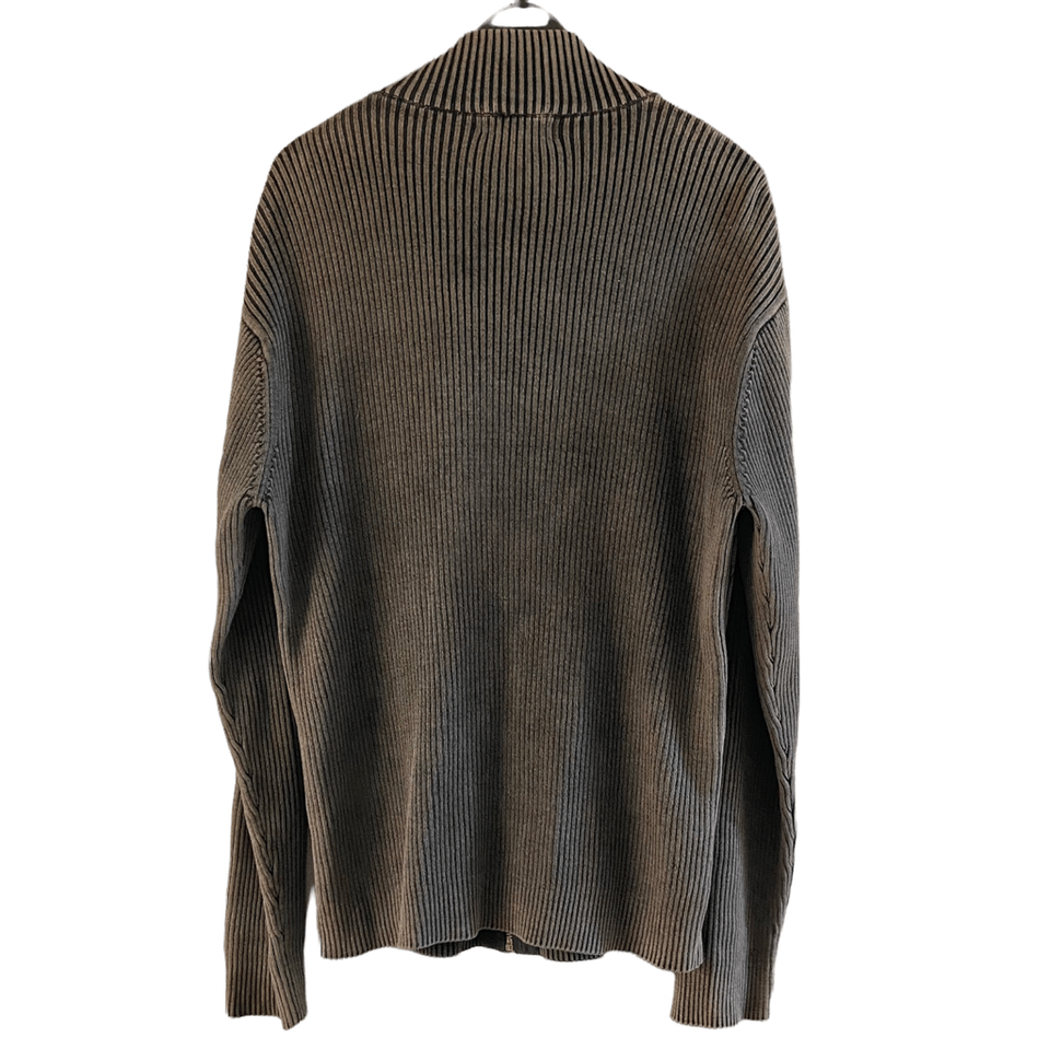 Park Slope Gray Mineral Wash Cable Knit Full Zip Sweater XL eBay