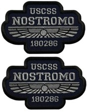 USCSS Nostromo Costume Alien Embroidered Patch  2PC - 4" X 2.5" iron on or sew