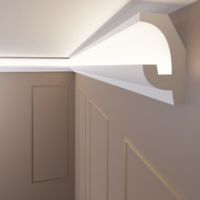 12 Meter+Ecken LED Zierleiste Stuckleiste für indirekte Beleuchtung Decken OL-16